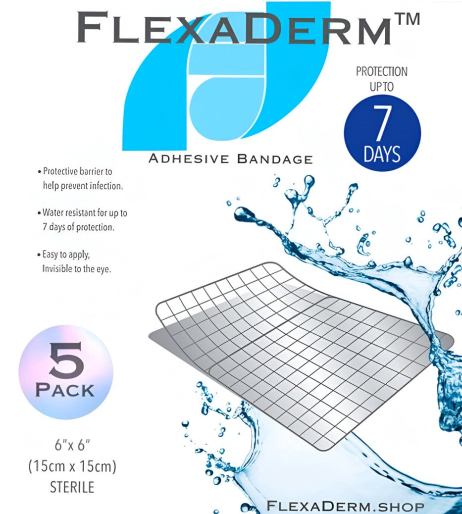 (5) 6"x 6" Waterproof Bandages
